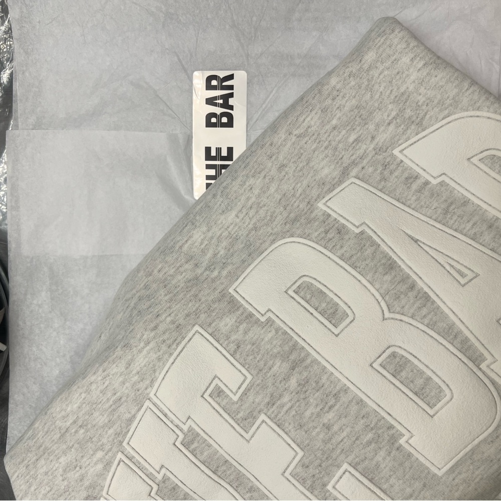 NWT The Bar Varsity Sweatshirt LT Heather Grey